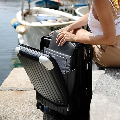 LEVEL8 Grace Expandable Hardside Carry On Luggage with Front Compartment, Travel... - Image 3