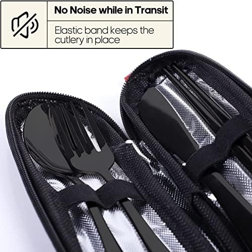 Travel Utensils with Case, Quatish Portable Silverware Set for Work, Stainless S... - Image 4