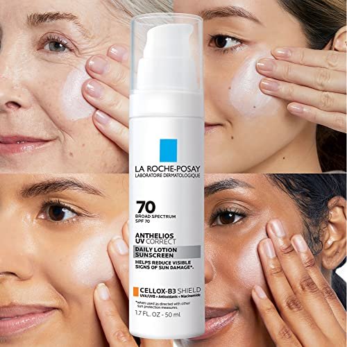 La Roche-Posay Anthelios UV Correct Sunscreen Moisturizer SPF 70, Daily Anti-Agi... - Image 7