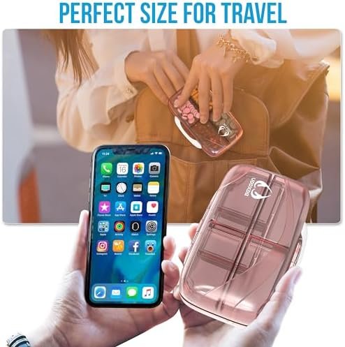 Pill Organizer Airtight Pill Box Large Pill Dispenser Home Travel Supplement Hol... - Image 8