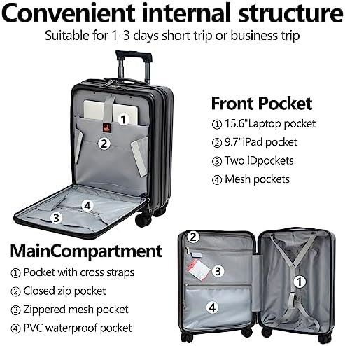 TydeCkare 2pcs 20/28" Luggage Set Lightweight HardShell, Only 20 Inch Carry On 2... - Image 4