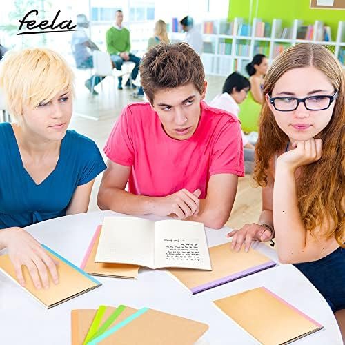 feela 16 Pack Composition Notebook Bulk, Kraft Cover Lined Blank College Ruled T... - Image 8