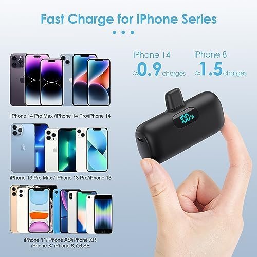 Small Portable Charger for iPhone,Upgraded 5000mAh PD Fast Charging Power Bank,M... - Image 4