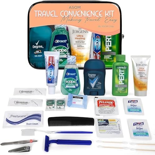 Asom Toiletry Travel Convenience Kit - Prefilled Personal Care Toiletries TSA Ap... - Image 2