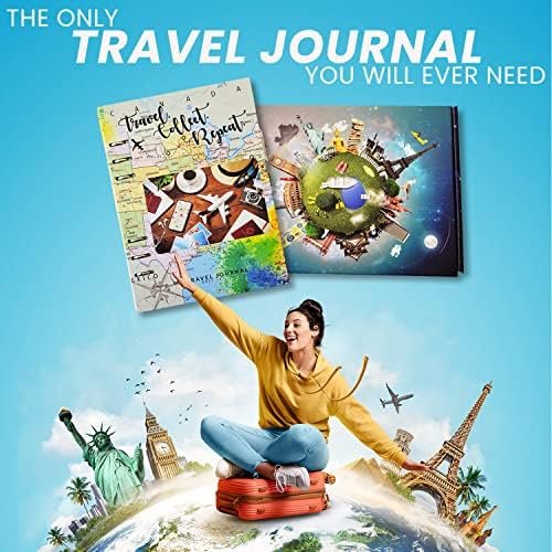 Best Unique Travel Journal with 15 Plastic Pockets for Keepsakes and Trip Money ... - Image 9