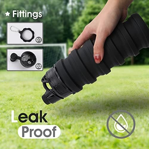 Collapsible Water Bottle for Adults, Boys, Students, Kids, Reusable Silicone Fol... - Image 5