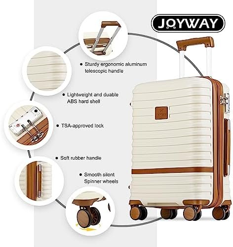 Joyway Carry On Luggage 20 Inch Expandable Suitcase with Spinner Wheel, 3 Piece ... - Image 4