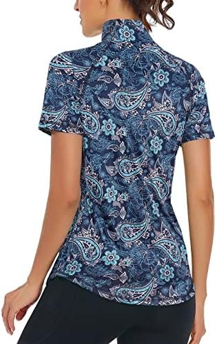 LURANEE Women's Short Sleeve Moisture Wicking Athletic Shirts Quarter Zip Pullov... - Image 4