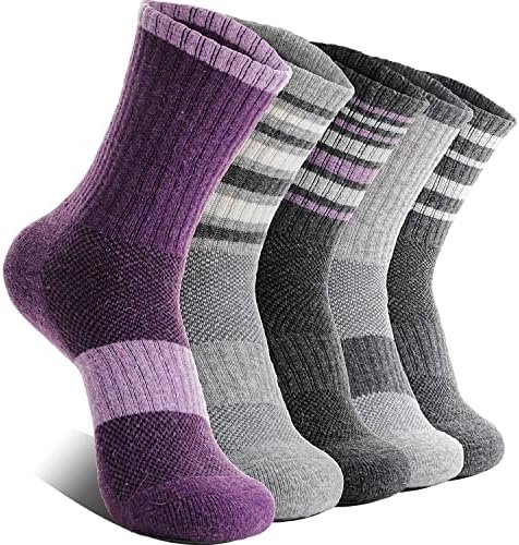 EBMORE 5 Pairs Womens Merino Wool Hiking Socks Thermal Warm Winter Boot Crew Cus... - Image 2