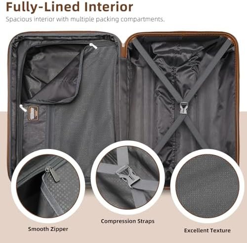 LARVENDER Luggage Sets 6 Piece, Expandable Luggage Hardshell Suitcase Sets with ... - Image 9