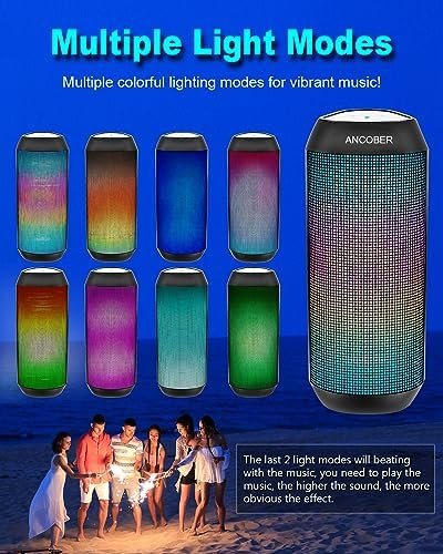 Bluetooth Speaker, Wireless Portable, HD Stereo Sound,with Cool Dynamic LED Ligh... - Image 4