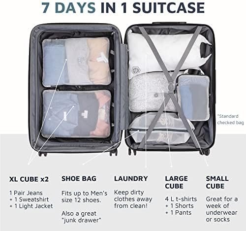 Large Packing Cube Set with See Through Mesh- Compression Packing Cubes Travel O... - Image 4