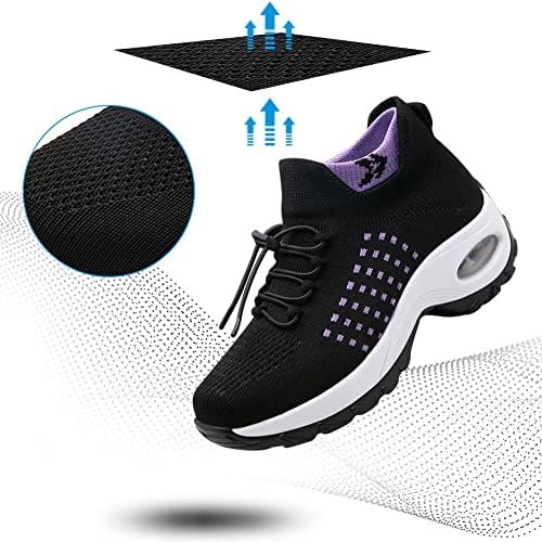 Padgene Women Walking Shoes Sock Sneakers Slip-On Breathable Mesh Trainers Women... - Image 3