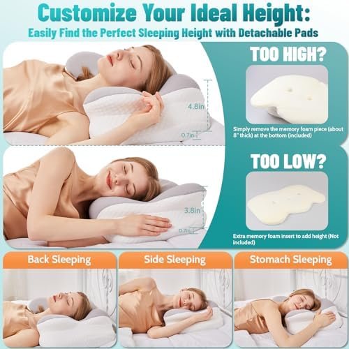 Cervical Neck Pillows for Neck and Shoulder Pain Relief,Odorless Memory Foam Pil... - Image 6