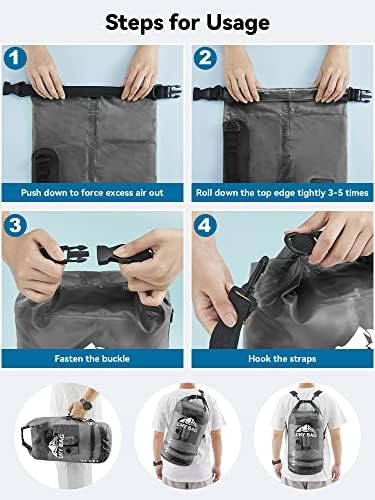 HEETA Dry Bag Waterproof for Women Men, 5L/10L/20L/30L/40L Roll Top Lightweight ... - Image 6