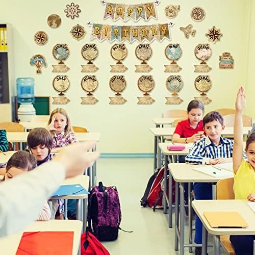 Travel The Map Bulletin Board Set Globes Happy Birthday Bulletin Board Decor Tra... - Image 5