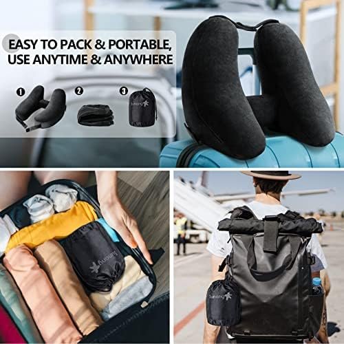 Neck Pillow for Travel Inflatable Airplane Pillow Comfortably Supports Head, Nec... - Image 6