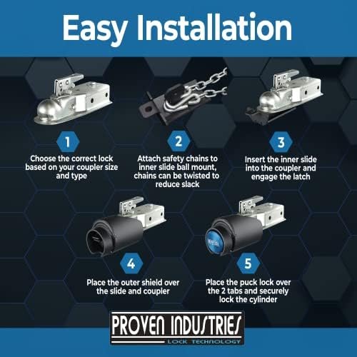 Proven Industries Model 2178 Trailer Lock, Fits 2-Inch Trailer Couplers, Secures... - Image 4