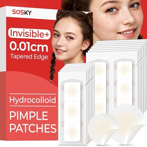 Sosky Pimple Patches for Face, 0.01 Invisible+ Hydrocolloid Acne Patches, Zit St... - Image 2
