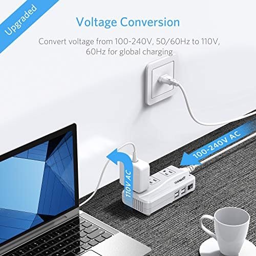 BESTEK Universal Travel Adapter 220V to 110V Voltage Converter with 6A 4-Port US... - Image 4