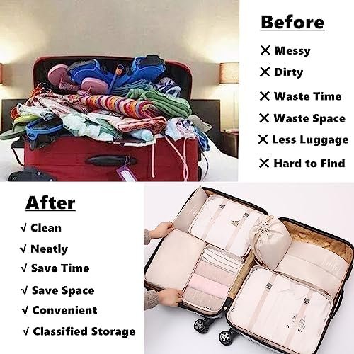 7 Set Packing Cubes for Travel - Luggage Organizer Bags - Travel Packing Organiz... - Image 5