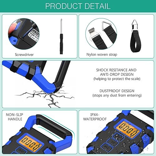 ORIA Digital Fishing Scale with Gripper, (Newest) Portable Hanging Hook Fish Mea... - Image 5