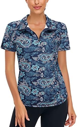 LURANEE Women's Short Sleeve Moisture Wicking Athletic Shirts Quarter Zip Pullov... - Image 3