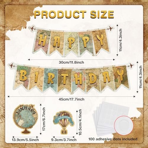 Travel The Map Bulletin Board Set Globes Happy Birthday Bulletin Board Decor Tra... - Image 3
