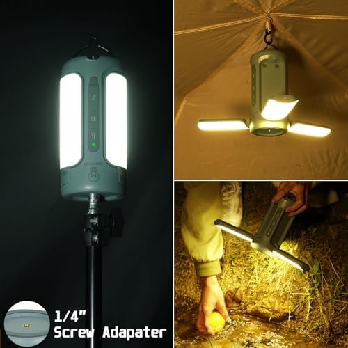 Foldable Camping Light Rechargeable Lantern, 10000mAh Power Bank, Portable Flash... - Image 7