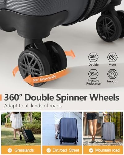 Luggage Sets 3 Pieces Expandable with Spinner Wheels Hard Suitcases Lightweight ... - Image 7