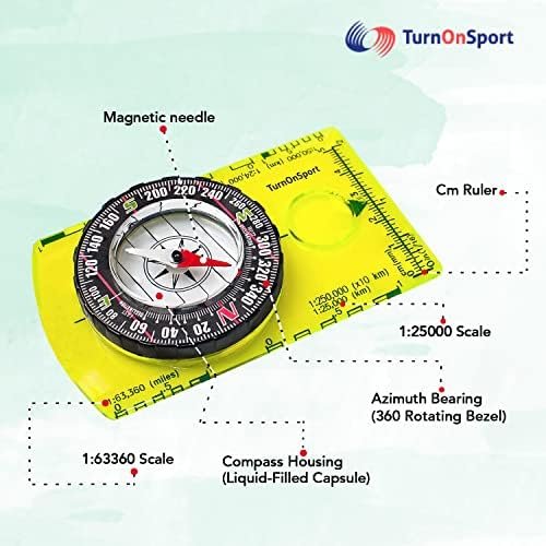 Orienteering Compass Hiking Backpacking Compass | Advanced Scout Compass Camping... - Image 3