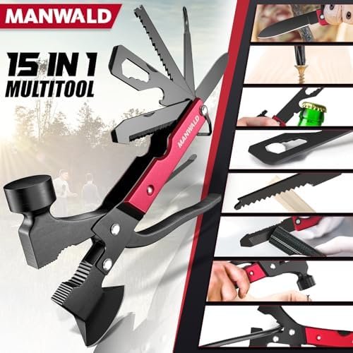 15 in 1 Multitool Axe Hatchet, Gifts for Men, Camping Accessories Survival Gear,... - Image 4