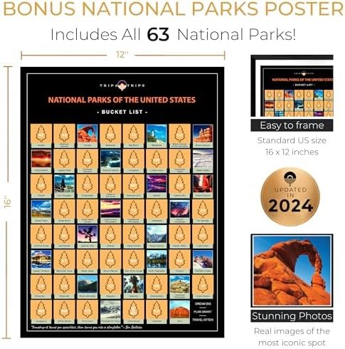 Scratch off Map of United States & All 63 USA National Parks Poster - Easy-to-Sc... - Image 5
