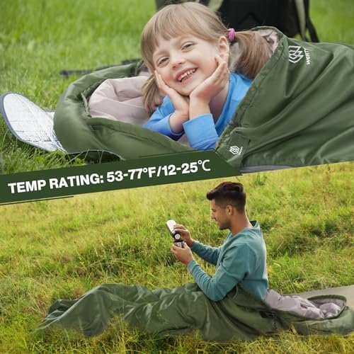 Ultralight Warm Weather Sleeping Bag for Kids Girls Boys Adults, Lightweight Por... - Image 6
