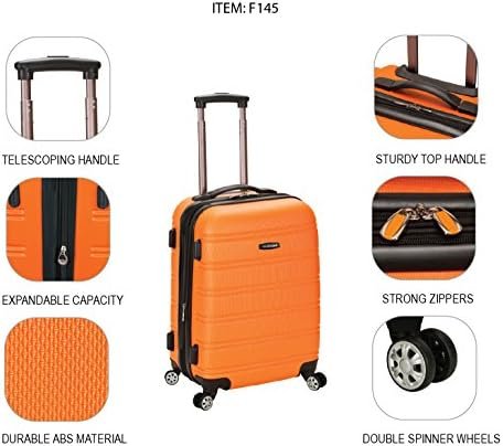 Rockland Melbourne Lightweight Expandable Hardside Spinner Wheel Luggage in Pink - Image 4
