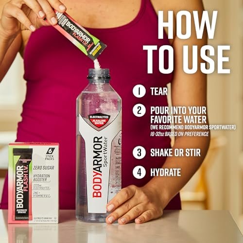 BODYARMOR Flash IV Electrolyte Packets, Strawberry Kiwi - Zero Sugar Drink Mix, ... - Image 7
