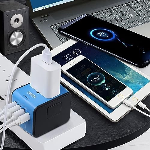 Travel Adapter, HAOZI Universal Travel Adapter - 3 USB + 1 Type C in One Travel ... - Image 6