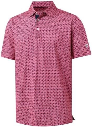 M MAELREG Mens Golf Shirt Short Sleeve Dry Fit Print Moisture Wicking Performanc... - Image 2