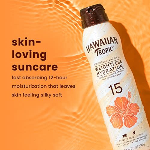 Hawaiian Tropic Weightless Hydration Clear Spray Sunscreen SPF 15, 6oz Twin Pack... - Image 4