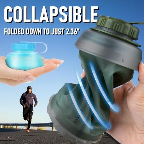Collapsible Water Bottle 26oz BPA-Free Foldable Travel Water Bottle Leakproof Re... - Image 5