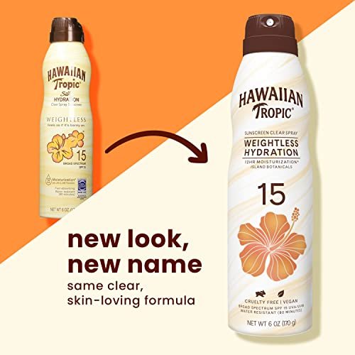 Hawaiian Tropic Weightless Hydration Clear Spray Sunscreen SPF 15, 6oz Twin Pack... - Image 3