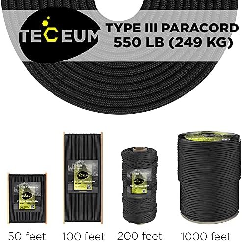 TECEUM Paracord Rope 1000 – 1000ft / 200ft / 120ft / 100ft / 50ft – Tactical Par... - Image 10