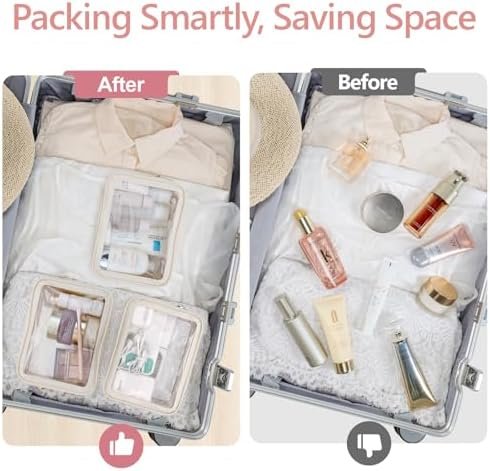 PACKISM TSA Approved Toiletry Bag - Amazing Color-Edged Clear Makeup Bag, 3 Pack... - Image 8