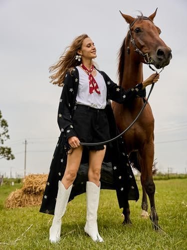 Susanny Knee High Cowboy Boots for Women Embroidered Western Cowgirl Boots for W... - Image 10