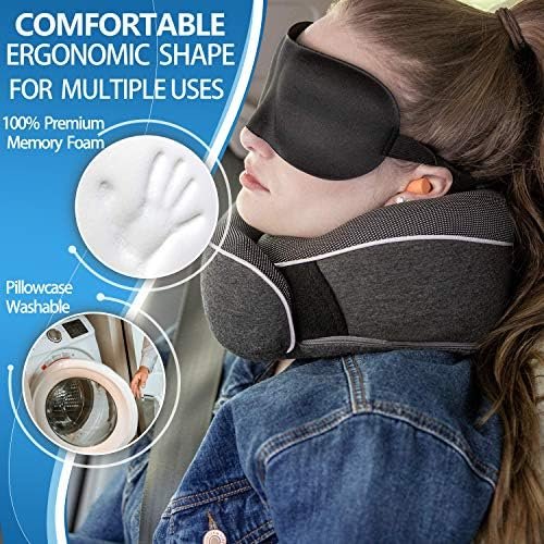 Travel Neck Pillow Chin Support Pillow Adjustable 100% Pure Memory Foam , New Er... - Image 6