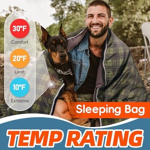 MEREZA Sleeping Bag for Adults Mens Kids with Pillow, XL Sleeping Bag for All Se... - Image 5