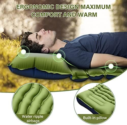 Yuzonc Camping Sleeping Pad, Ultralight Camping Mat with Pillow Built-in Foot Pu... - Image 3
