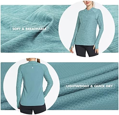 BALEAF Women's Long Sleeve Running Shirts Quick Dry Lightweight Pullover Workout... - Image 3