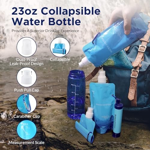 Membrane Solutions 23oz Collapsible Water Bottle for Water Filter Straw, Reusabl... - Image 6