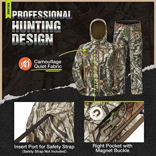 TIDEWE Hunting Clothes for Men with Fleece Lining, Safety Strap Compatible Water... - Image 3